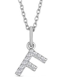 The Diamond Store - Love Letter Initial F Lab Diamond Necklace Set - Lyst