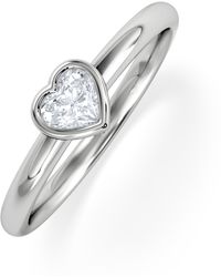 The Diamond Store - Horizon Heart Cut Lab Diamond Solitaire Ring 0.25Ct H/Si - Lyst