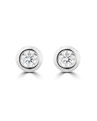 The Diamond Store - 0.10Ct Lab Diamond Rub Over Stud Earrings - Lyst