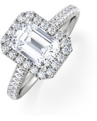 The Diamond Store - Annabelle Lab Diamond Halo Engagement Ring - Lyst