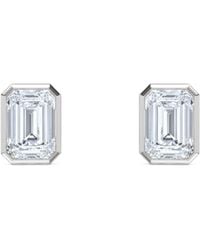 The Diamond Store - Bezel Set 2.00Ct Emerald Cut Lab Diamond Stud Earrings - Lyst