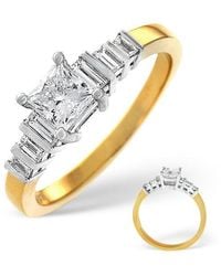 The Diamond Store - H/Si Solitaire With Shoulders Ring 0.74Ct Diamond 18K - Lyst