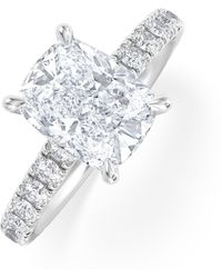 The Diamond Store - Amora 2.00Ct Elongated Cushion Cut Lab Diamond Hidden Halo Engagement Ring With Side Stones - Lyst