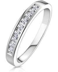 The Diamond Store - Rae Half Eternity Ring Channel Set 0.25Ct Diamond 9K - Lyst