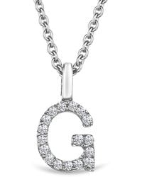 The Diamond Store - Love Letter Initial G Lab Diamond Necklace Set - Lyst