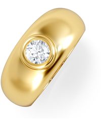 The Diamond Store - Lab Diamond Signet Ring 0.50Ct In18K Vermeil H/Si - Lyst