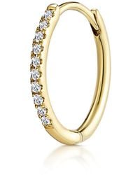 The Diamond Store - Single Stellato Diamond Encrusted Huggie Earring 0.09Ct - Lyst