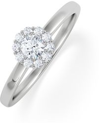 The Diamond Store - The Fleur Halo 0.30Ct H/Si Round Cut Lab Diamond Ring - Lyst