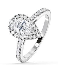 The Diamond Store - Diana Gia Diamond Pear Halo Engagement Ring 1.60Ct G/Si1 - Lyst