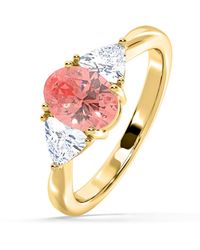 The Diamond Store - Dalia Lab Diamond Oval With Trillions 1.70Ct Ring - Lyst