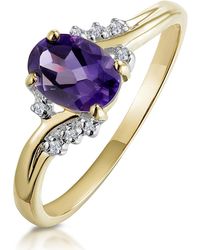 The Diamond Store - Amethyst 0.68Ct And Diamond 9K Ring - Lyst