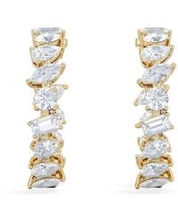 The Diamond Store - Luxe 8.00Ct Lab Diamond Hoop Earrings With Igi Certified Asymmetrical-Cut Diamonds - Lyst
