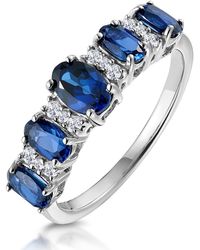 The Diamond Store - 1.85Ct Sapphire And Diamond Eternity Ring 18Kw Asteria Collection - Lyst