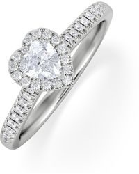 The Diamond Store - Lumia Heart Cut Lab Diamond Halo Ring 0.50Ct F/Vs - Lyst