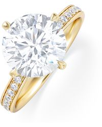 The Diamond Store - Origin Twist 3.00Ct Round Cut Lab Diamond Solitaire Engagement Ring With Side Stones - Lyst