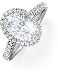 The Diamond Store - Georgina Lab Oval Diamond Halo Engagement Ring 18K 2.05Ct F/Vs1 - Lyst