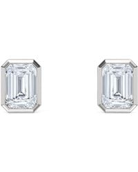 The Diamond Store - Bezel Set 1.00Ct Emerald Cut Lab Diamond Stud Earrings - Lyst