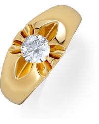 The Diamond Store - Lab Diamond Signet Ring 0.50Ct Round Cut - Lyst