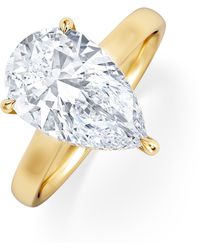The Diamond Store - Amora Pear 3.11Ct Hidden Halo Lab Diamond Engagement Ring G/Vs Set - Lyst
