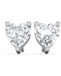 The Diamond Store - Naomi Heart Cut Lab Diamond Stud Earrings 1.00Ct H/Si - Lyst