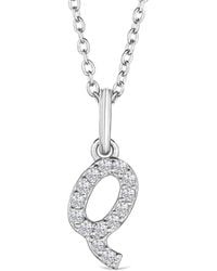The Diamond Store - Love Letter Initial Q Lab Diamond Necklace Set - Lyst