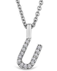 The Diamond Store - Love Letter Initial U Lab Diamond Necklace Set - Lyst