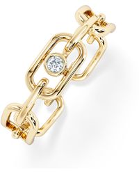 The Diamond Store - Bound Lab Diamond Link Ring 0.041Ct Round Cut - Lyst
