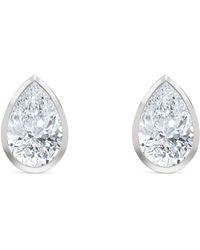 The Diamond Store - Bezel Set 3.00Ct Pear Cut Lab Diamond Stud Earrings - Lyst
