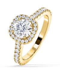 The Diamond Store - Elizabeth Lab Diamond Halo Engagement Ring - Lyst