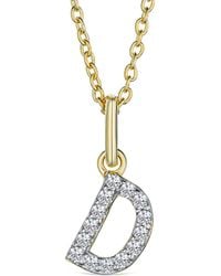 The Diamond Store - Love Letter Initial D Lab Diamond Necklace Set - Lyst