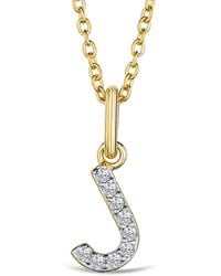 The Diamond Store - Love Letter Initial J Lab Diamond Necklace Set - Lyst