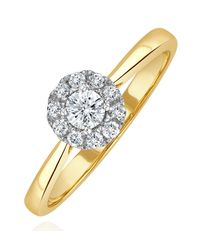 The Diamond Store - Lab Diamond Halo Engagement Ring 0.25Ct H/Si - Lyst