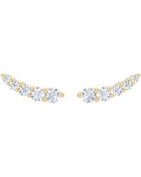The Diamond Store - Legacy 1.00Ct Round Cut Lab Diamond Ear Climber Stud Earrings - Lyst