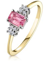 The Diamond Store - 18K Diamond And Sapphire Ring 0.06Ct - Lyst