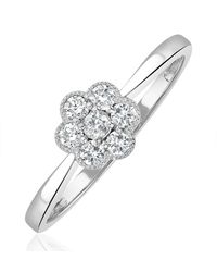 The Diamond Store - Lab Diamond Flower Ring 0.25Ct H/Si - Lyst