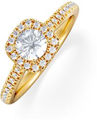 The Diamond Store - Lumia Round Cut Lab Diamond Halo Ring 0.70Ct F/Vs - Lyst