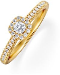 The Diamond Store - Lumia Cushion Cut Lab Diamond Halo Ring 0.33Ct F/Vs - Lyst