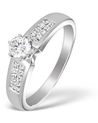 The Diamond Store - 18K Lab Diamond Solitaire Ring With Shoulder Detail (0.55Ct) - Lyst