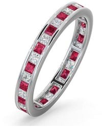 The Diamond Store - Eternity Ring Lauren Diamonds G/Vs And Ruby 1.10Ct - Lyst