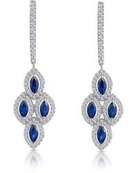 The Diamond Store - 1.45Ct Sapphire Asteria Diamond Drop Earrings - Lyst