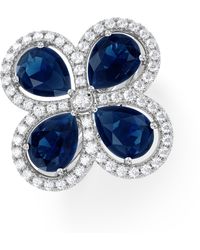 The Diamond Store - Bloom 3.40Ct Lab Sapphire And Lab Diamond Ring - Lyst