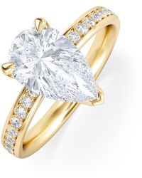 The Diamond Store - Origin 2.25Ct Pear Cut Lab Diamond Solitaire Engagement Ring With Side Stones - Lyst