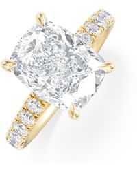 The Diamond Store - Amora 3.00Ct Elongated Cushion Cut Lab Diamond Hidden Halo Engagement Ring With Side Stones - Lyst