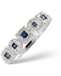 The Diamond Store - Sapphire 0.18Ct And Diamond 9K Ring - Lyst