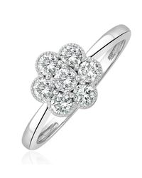 The Diamond Store - Lab Diamond Flower Ring 0.50Ct H/Si - Lyst