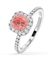 The Diamond Store - Beatrice Lab Diamond 1.65Ct Cushion Halo Ring - Lyst
