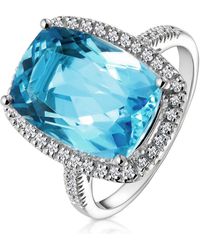 The Diamond Store - Topaz 6.83Ct And Diamond 9K Ring - Lyst