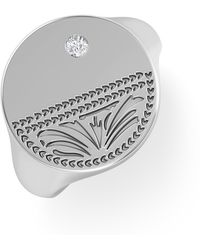The Diamond Store - Crest 0.03Ct Lab Diamond Round Signet Ring - Lyst
