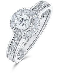The Diamond Store - Diamond 0.65Ct And 9K Solitaire Ring With Shoulders - Lyst