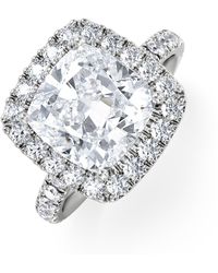 The Diamond Store - Beatrice 3.55Ct Lab Diamond Cushion Cut Engagement Ring - Lyst